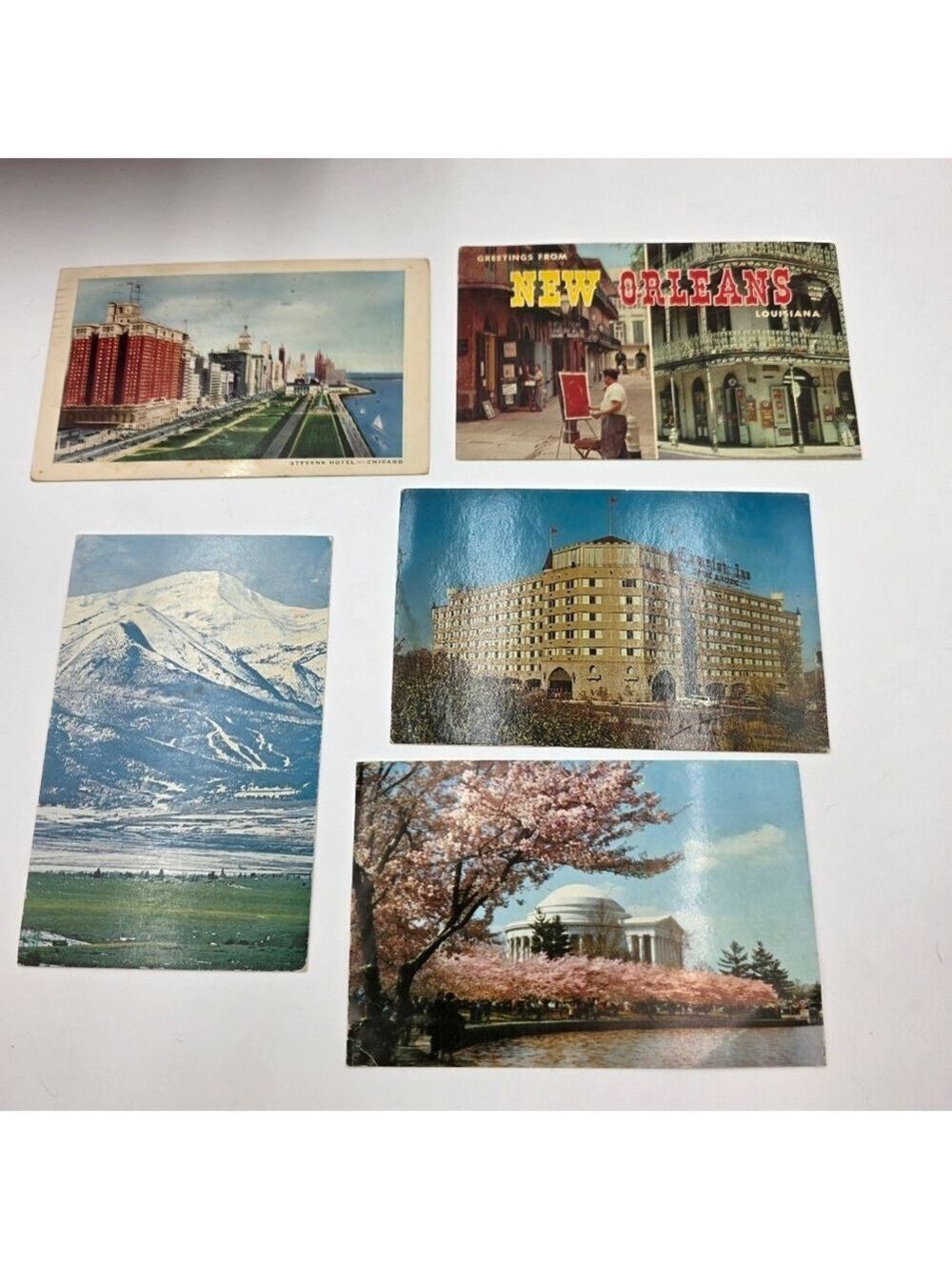 Vintage Postcard Set – Chicago, New Orleans, D.C., Mountain & Historic Hotel (Lo